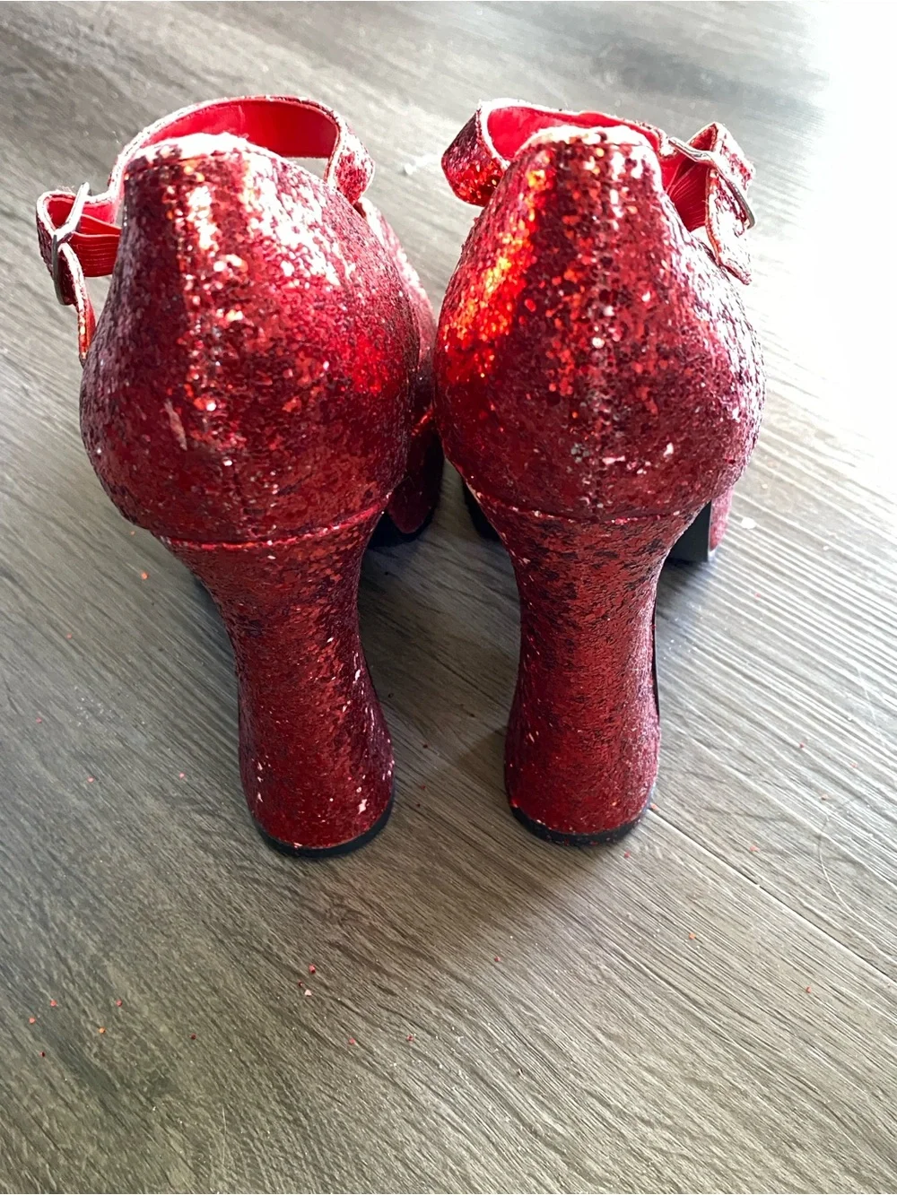 Red Glitter Mary Jane Platform Heels - Women's Fashion Pump - Dorothy Costume